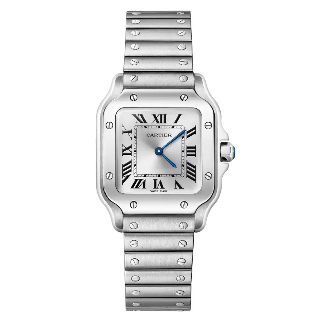 Cartier Santos Quartz Silver 34.5 x 27mm