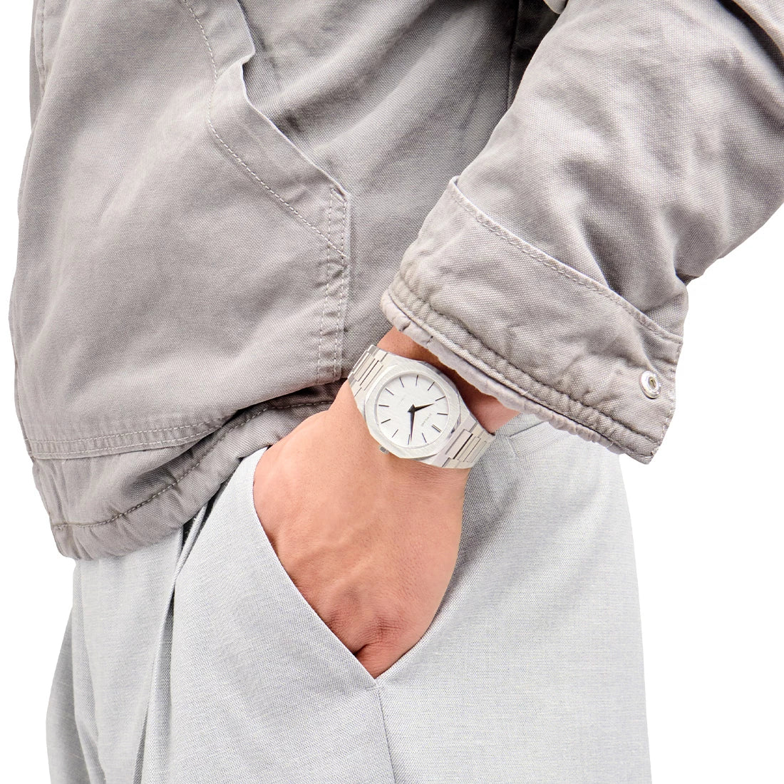 D1 Milano Ultra Thin Quartz White 40mm