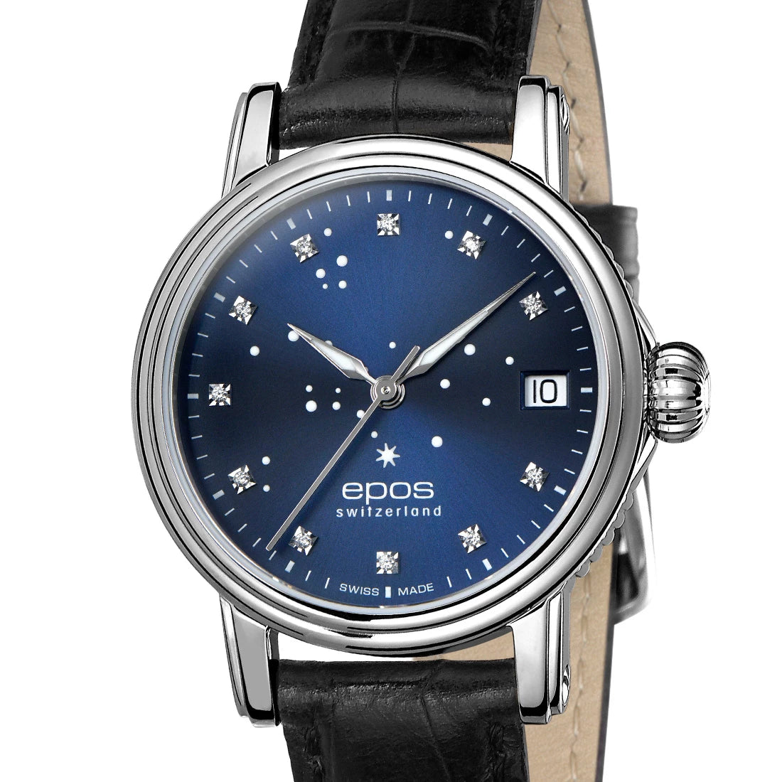 EPOS Timeless 4390 North Star Diamond Automatic Blue 34mm