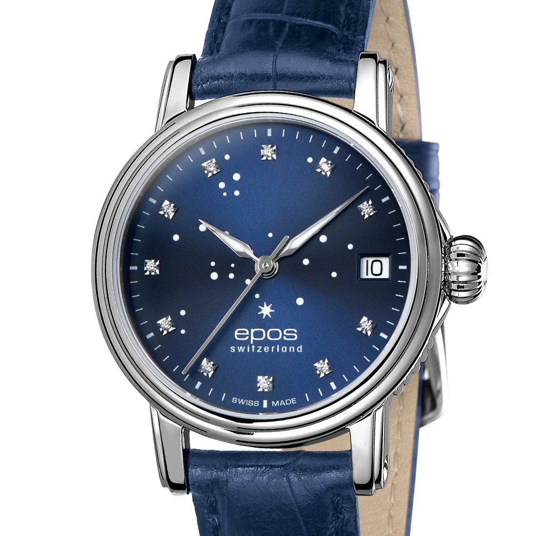 EPOS Timeless 4390 North Star Diamond Automatic Blue 34mm