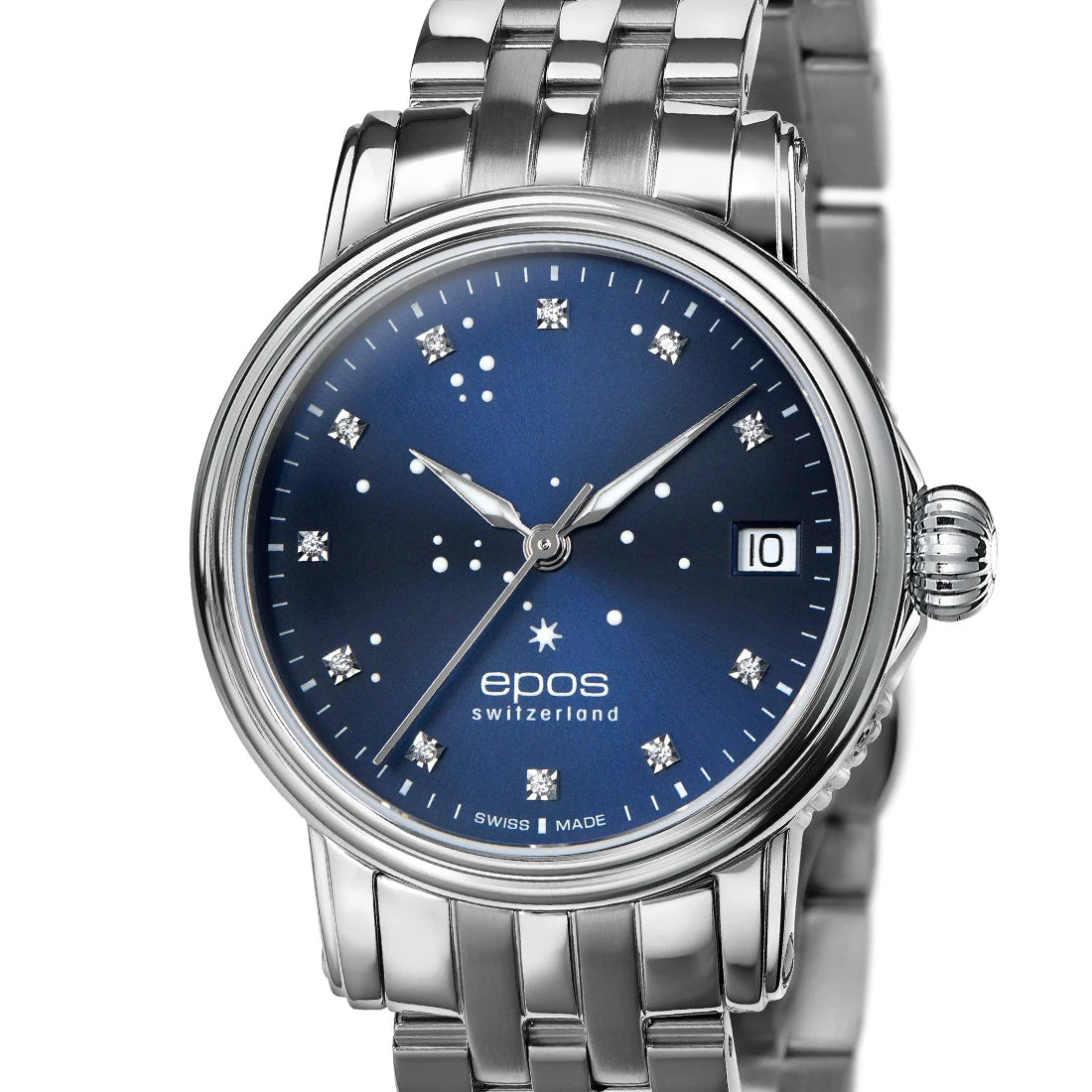 EPOS Timeless 4390 North Star Diamond Automatic Blue 34mm