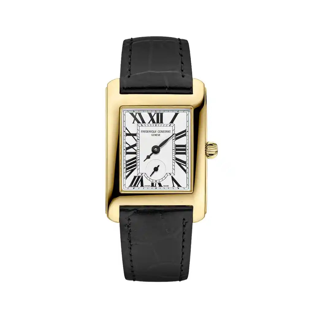 Frederique Constant Carree FC-235S2C5 – Uhr mit Weiß , Edelstahlgehäuse mit PVD-Beschichtung, 36 x 25,20 mm