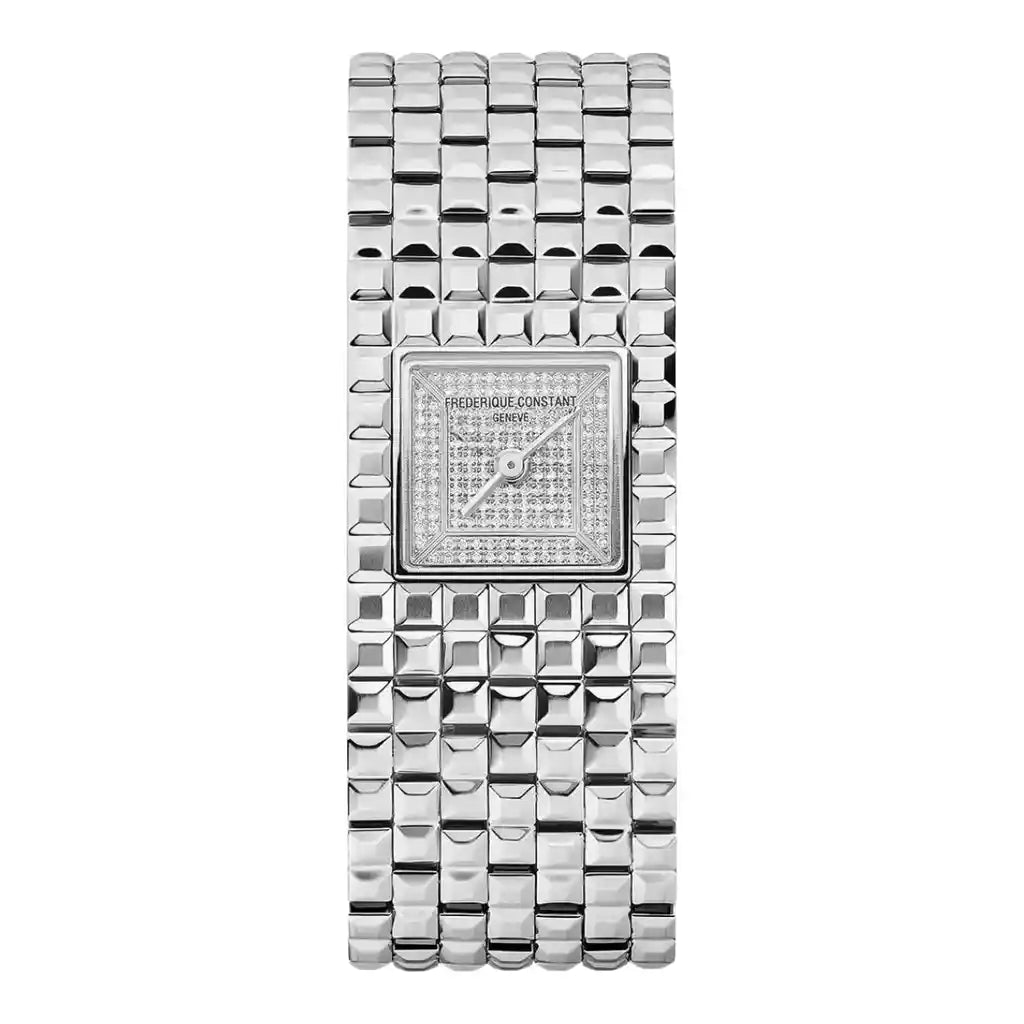 Frederique Constant Classics FC-200PVD1MC6B – Uhr mit Silber und Edelstahlgehäuse, 25,70 x 20,00 mm