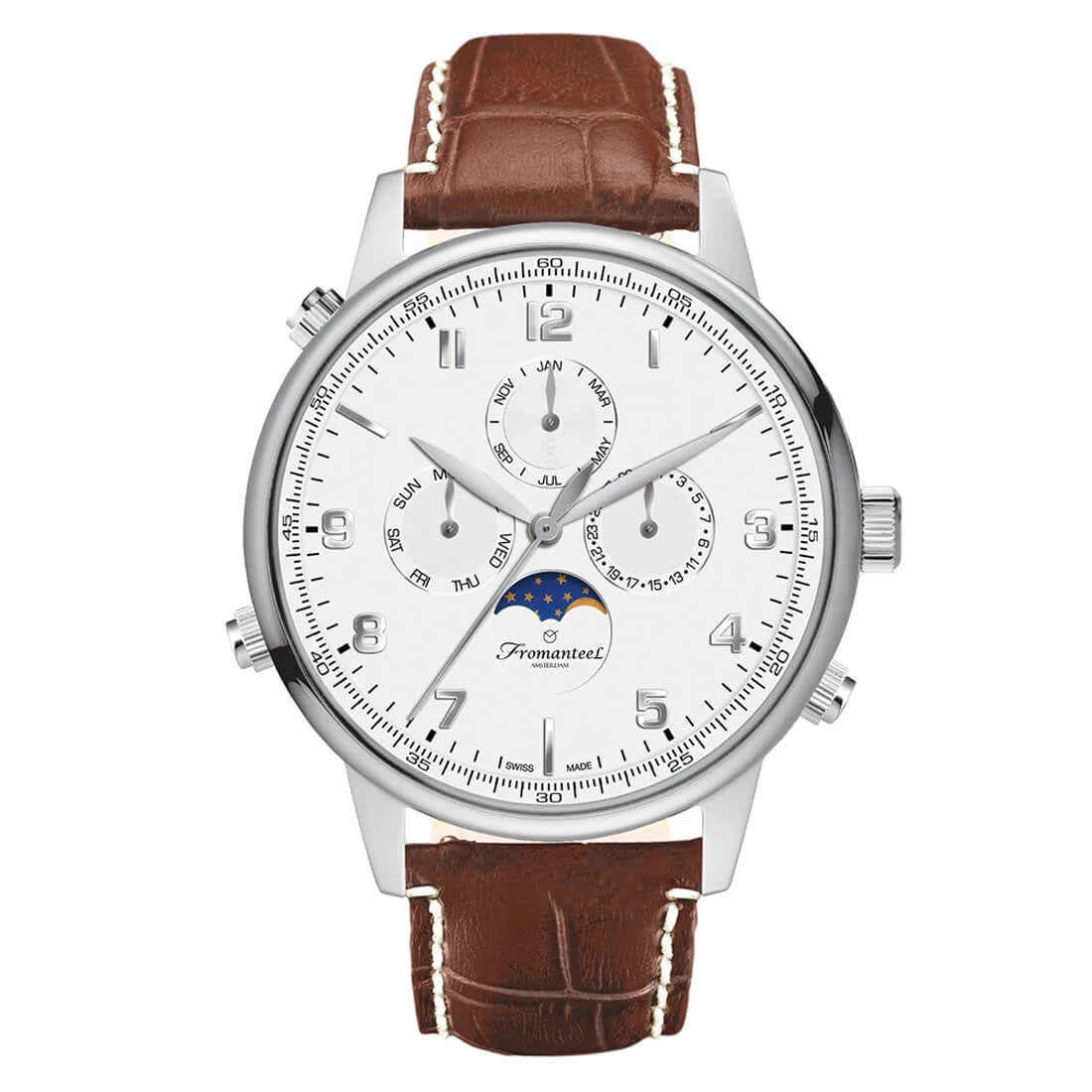 Fromanteel Watches Globetrotter Quartz White 42mm
