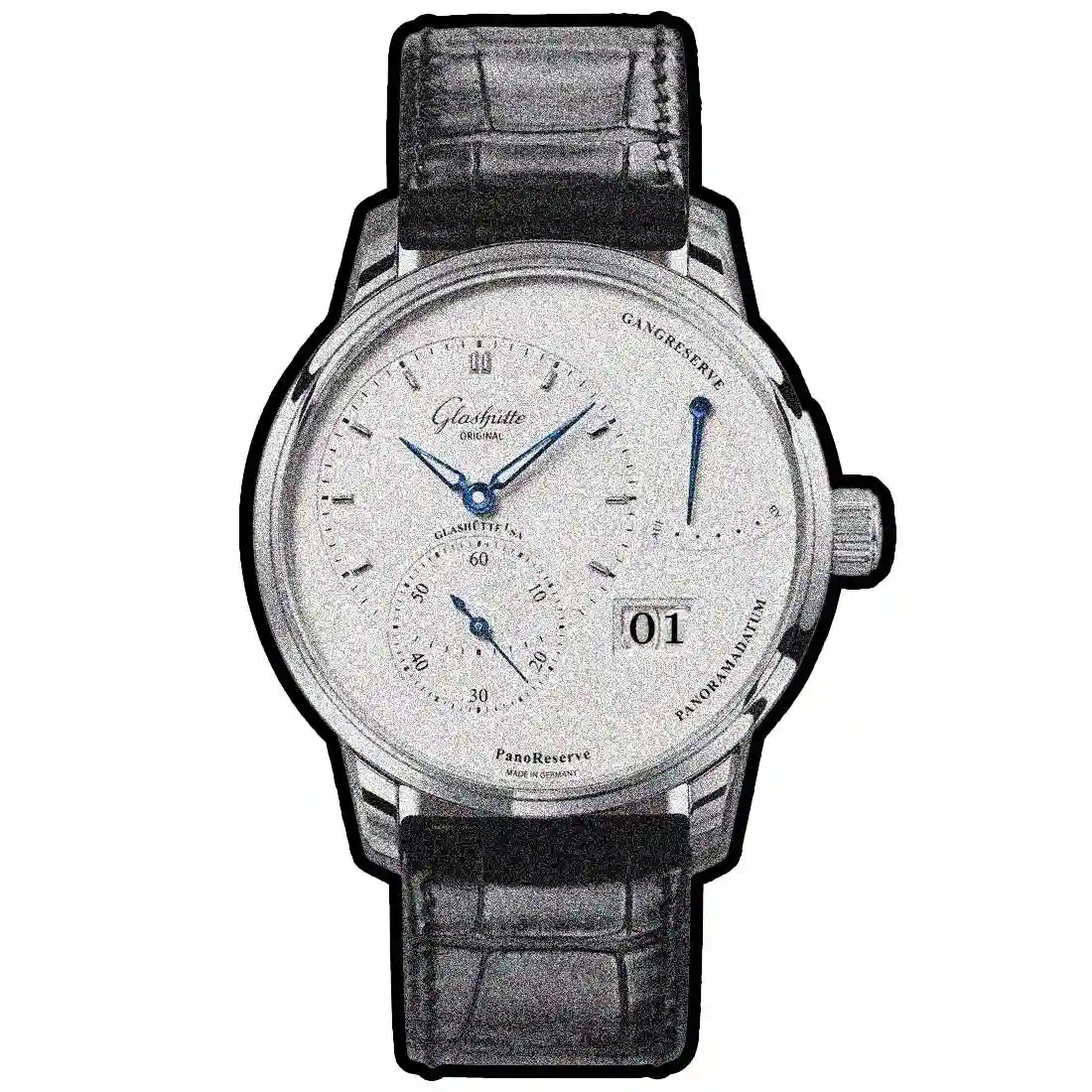 Glashütte Original Pano met handopwinding, zilver, 40 mm