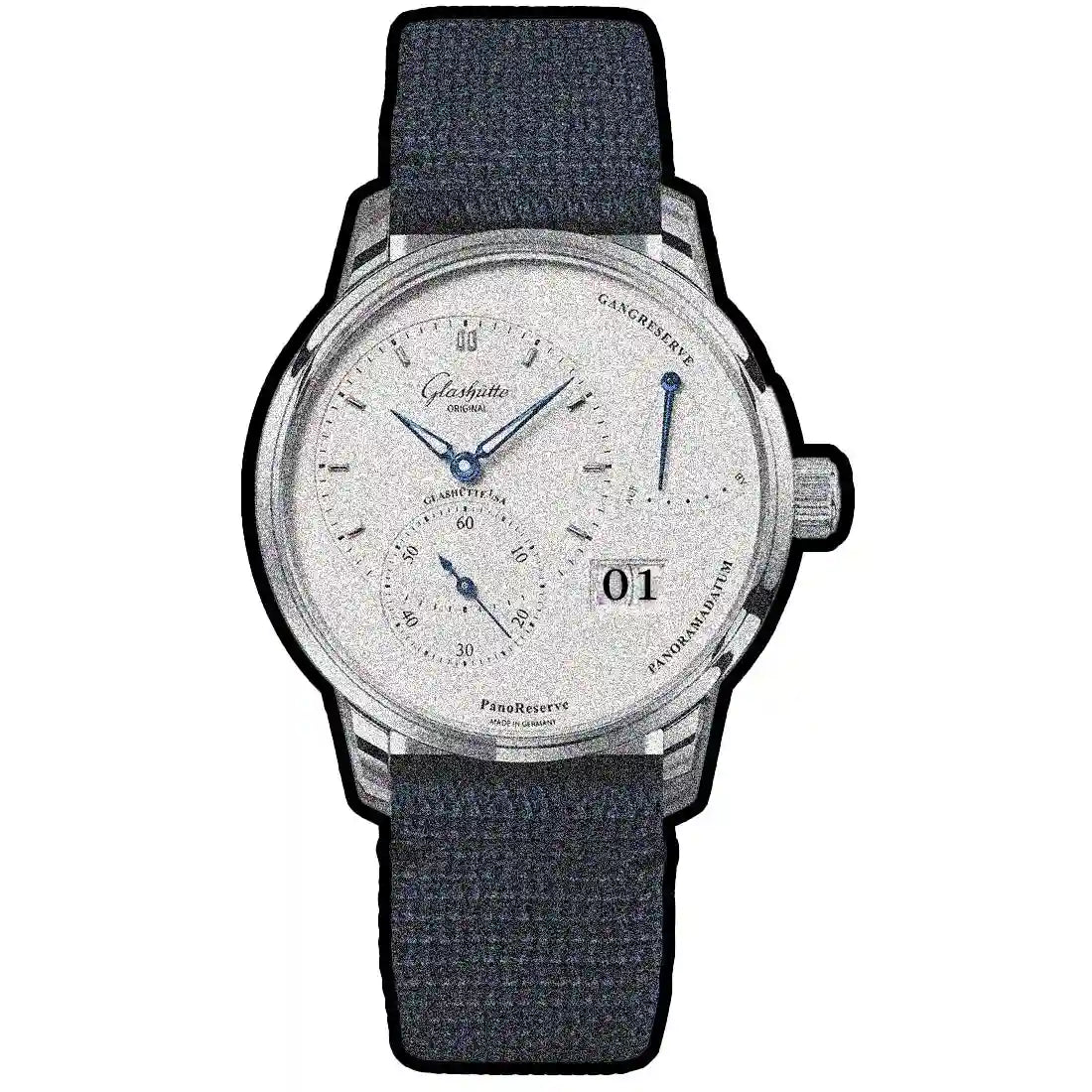 Glashütte Original Pano met handopwinding, zilver, 40 mm