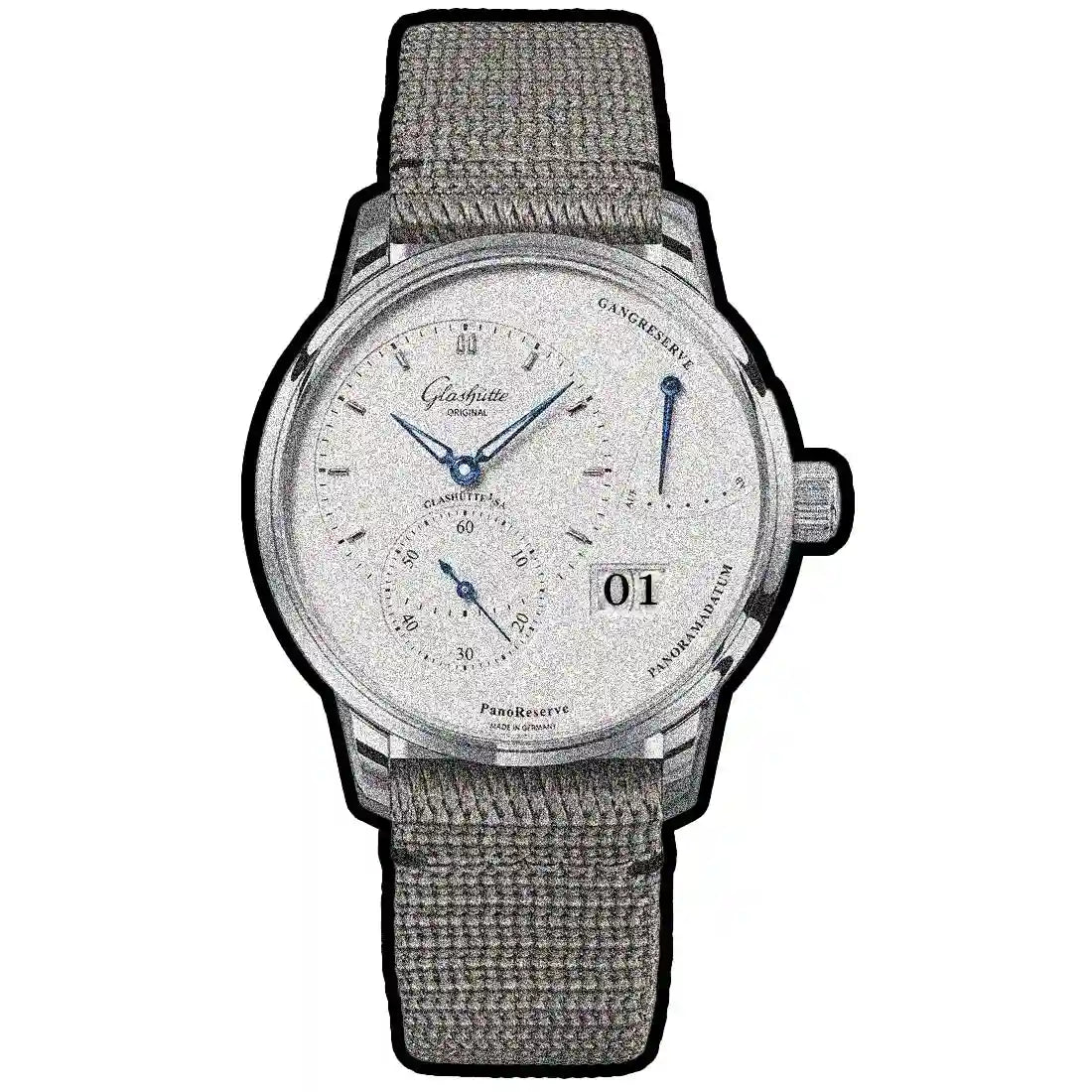 Glashütte Original Pano met handopwinding, zilver, 40 mm