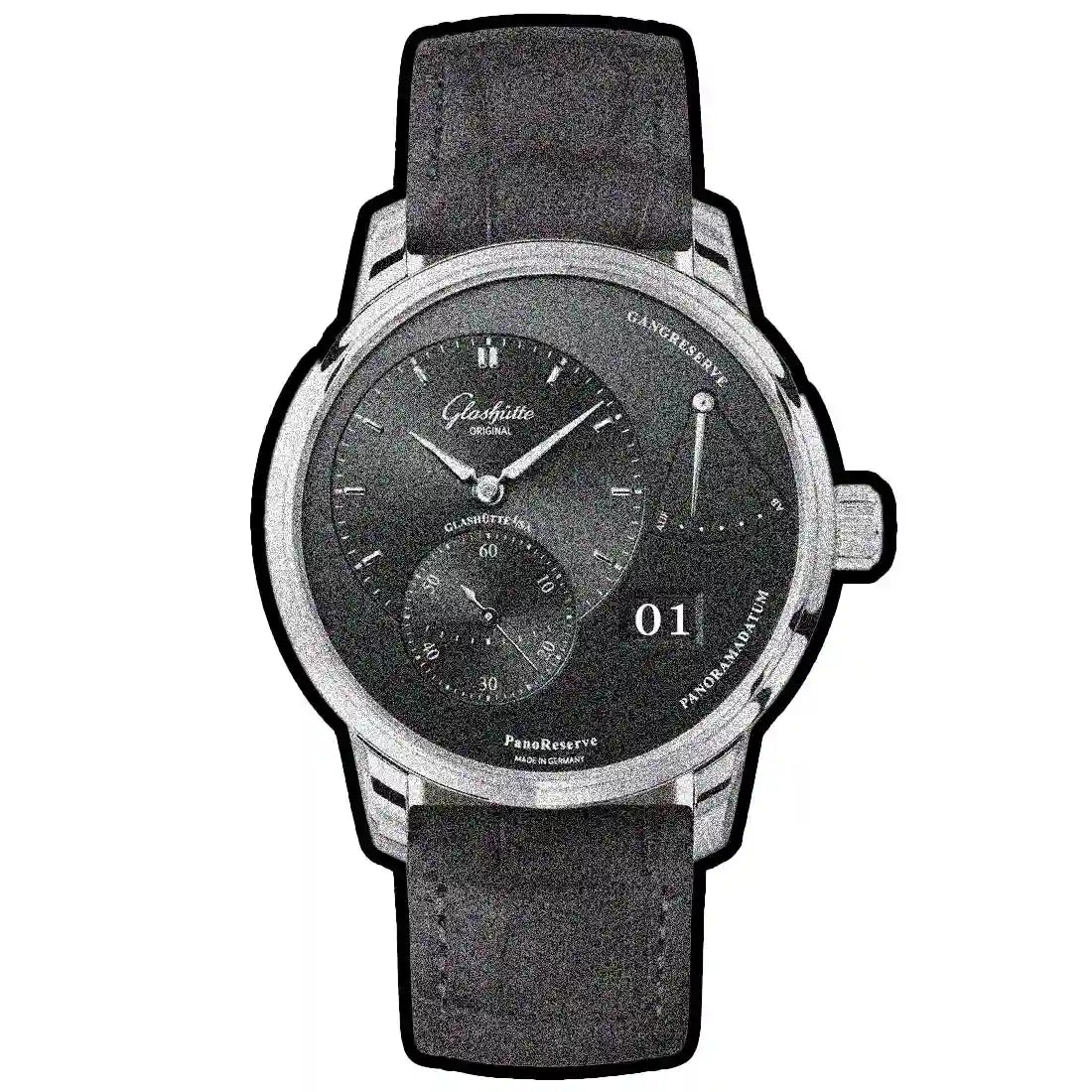 Glashütte Original Pano met handopwinding, grijs, 40 mm