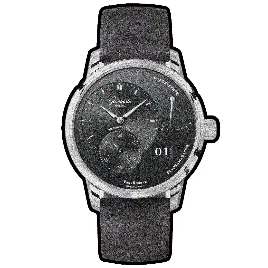 Glashütte Original Pano met handopwinding, grijs, 40 mm