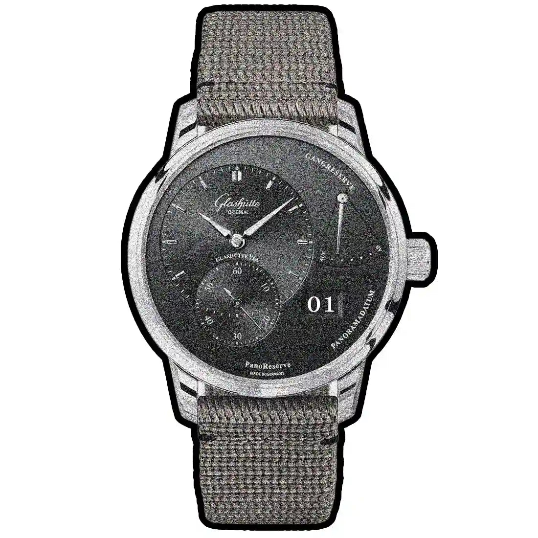 Glashütte Original Pano met handopwinding, grijs, 40 mm