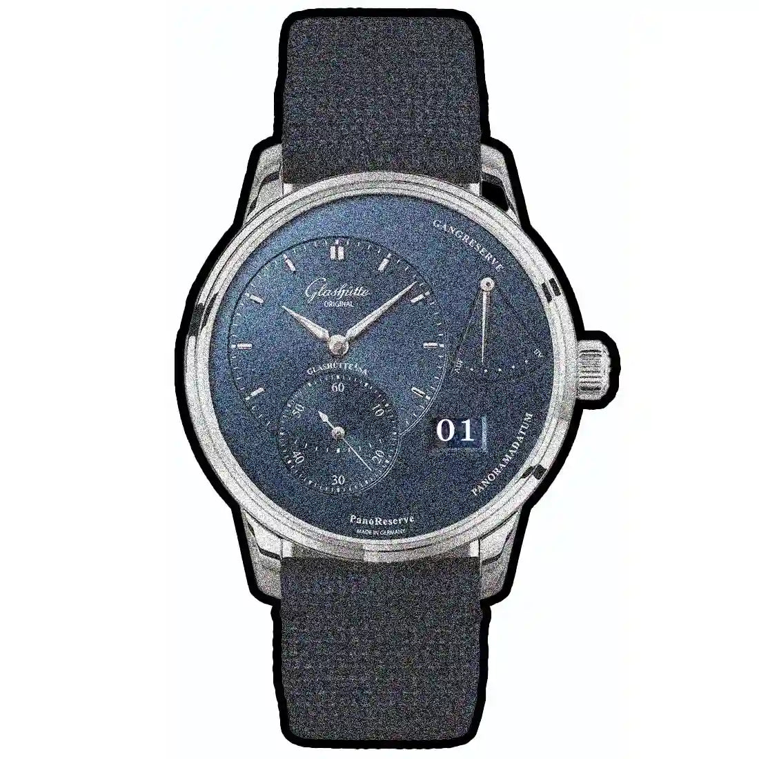 Glashütte Original Pano met handopwinding, blauw, 40 mm