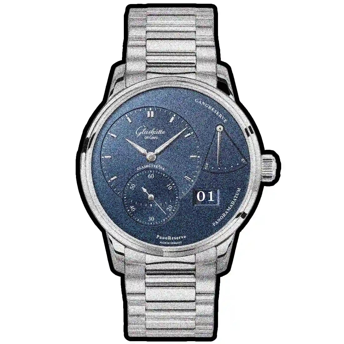 Glashütte Original Pano met handopwinding, blauw, 40 mm