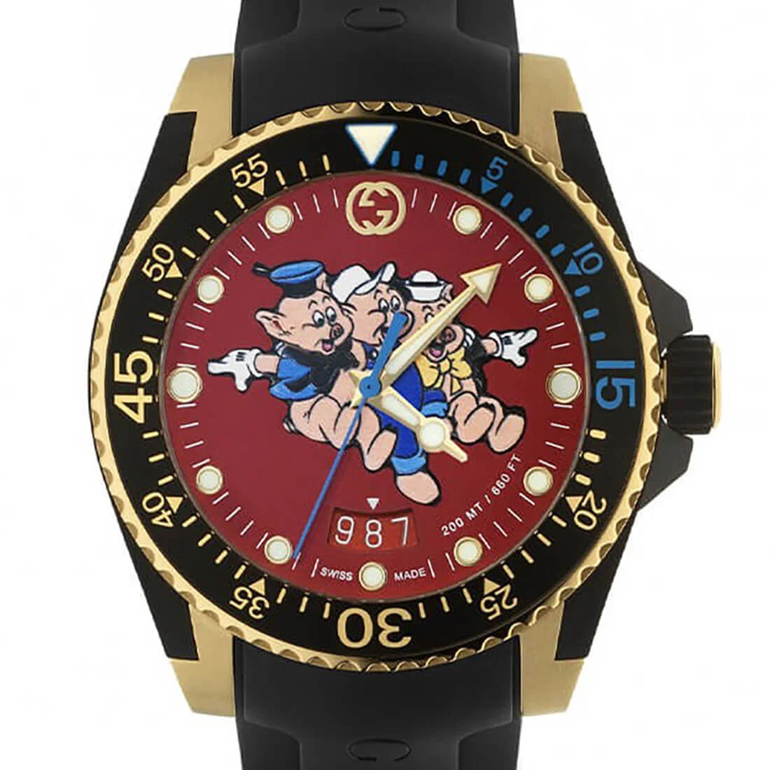 Gucci Dive Quarz Rot