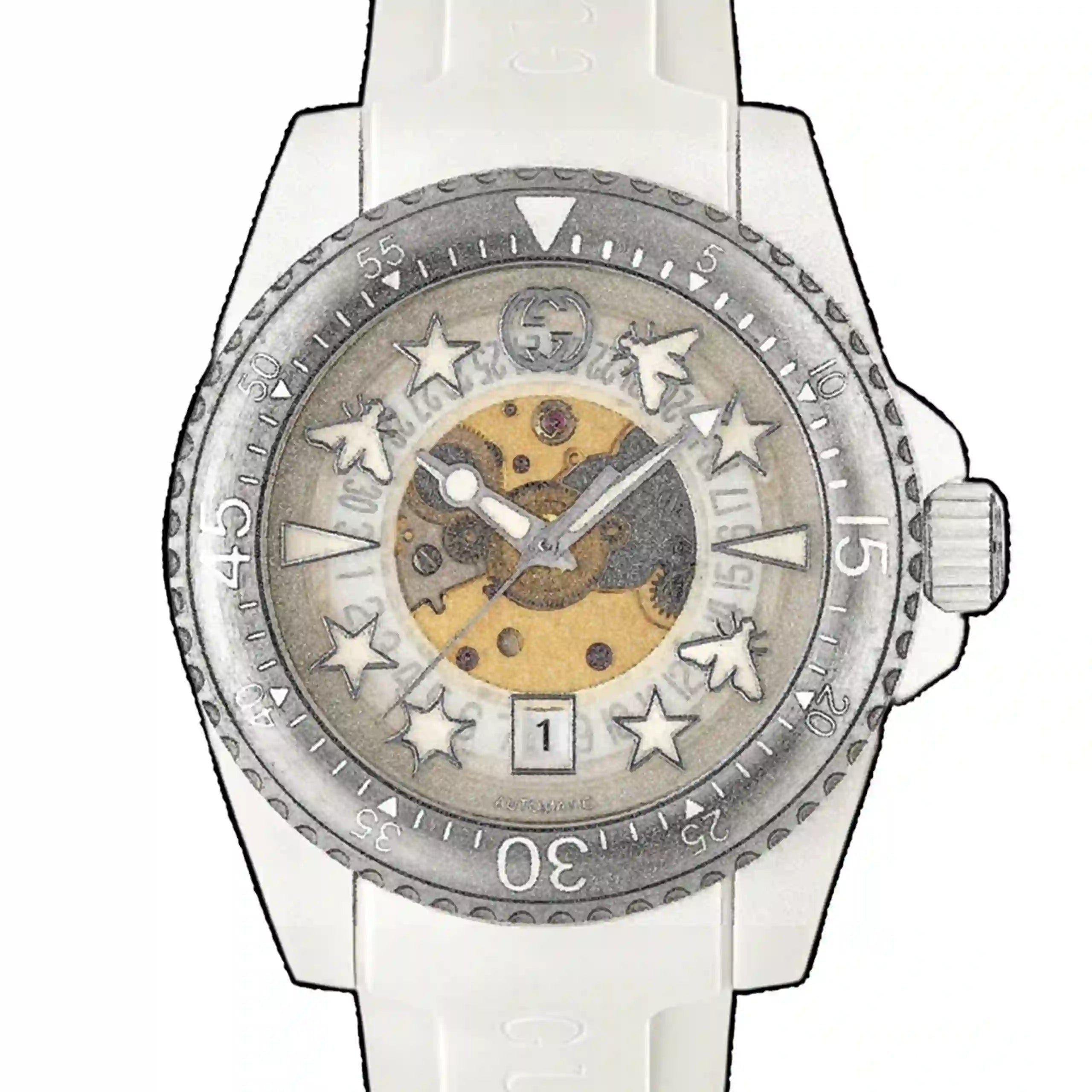 Gucci Gucci Dive Automatik Skelettiert