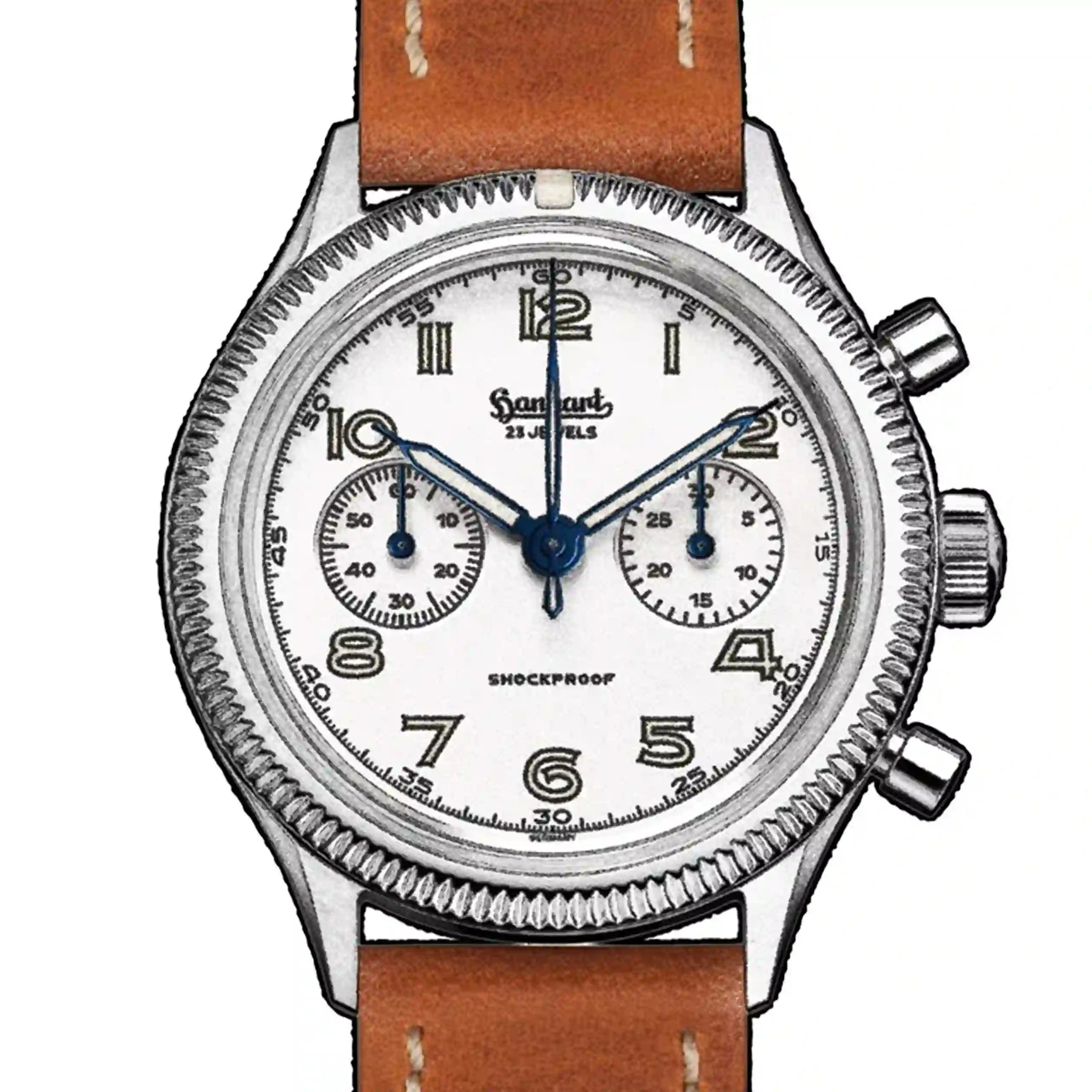 Hanhart Moby Dick Manual winding White 42mm