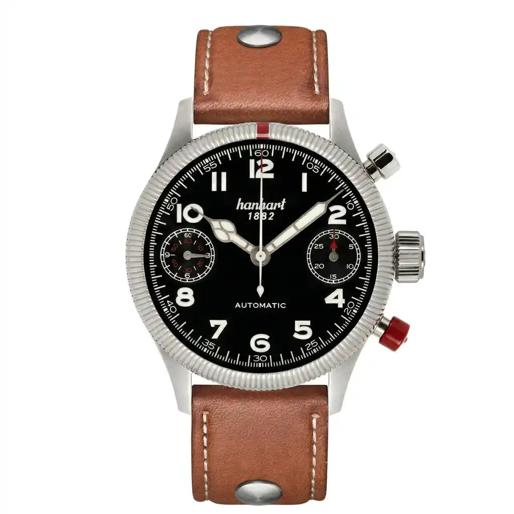 Hanhart Pioneer Automatik Schwarz 45mm