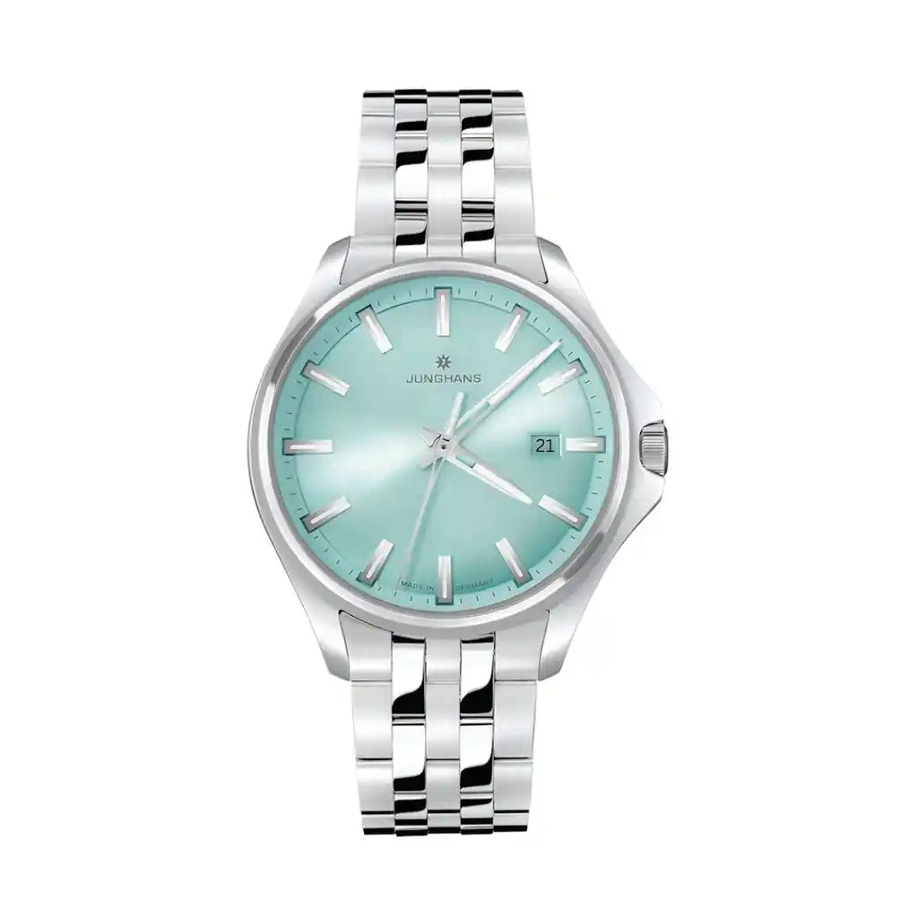 Junghans Meister 47/4530.44 Horloge met groene wijzerplaat, roestvrij staal, 35 mm