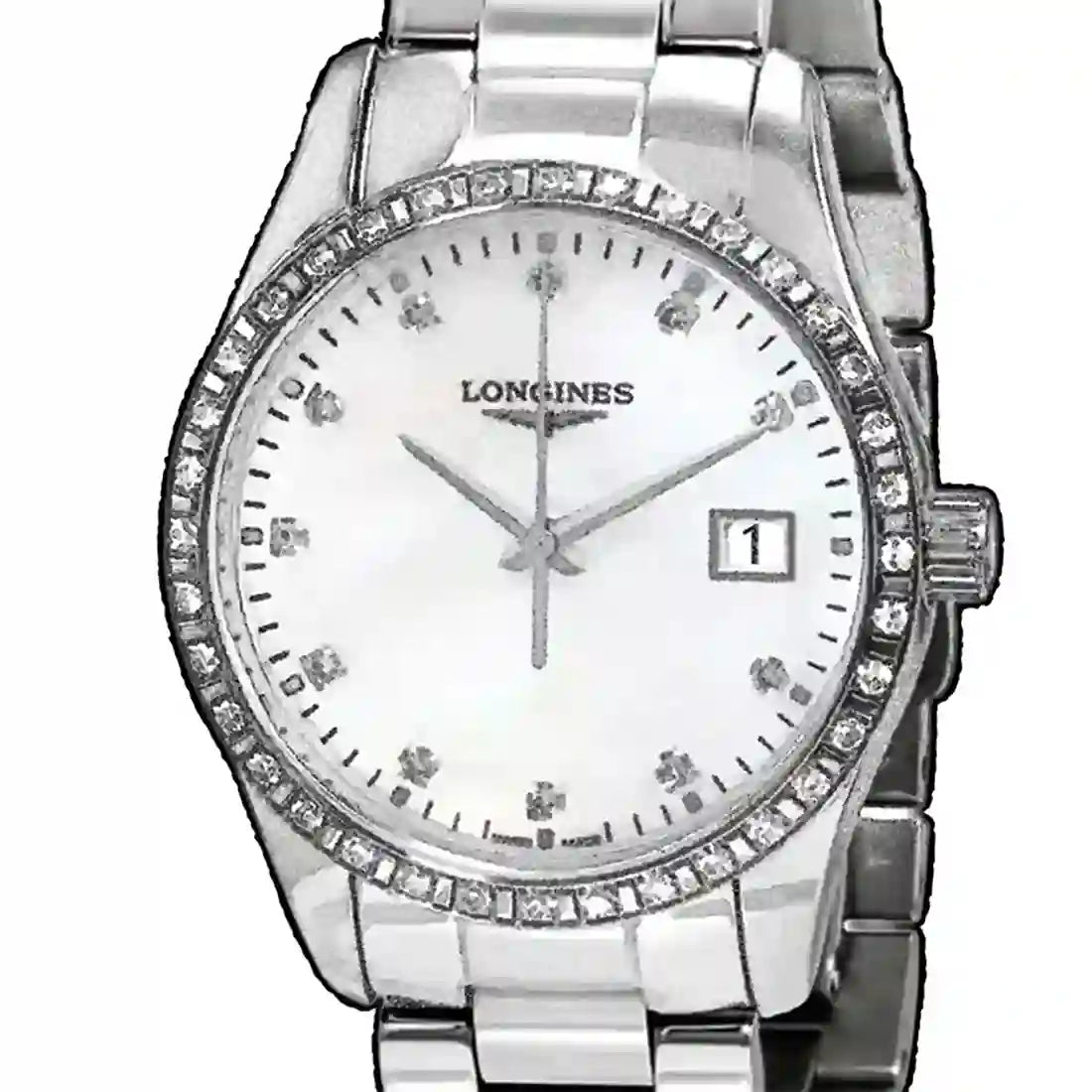 Longines Conquest Quartz met parelmoer, 34 mm