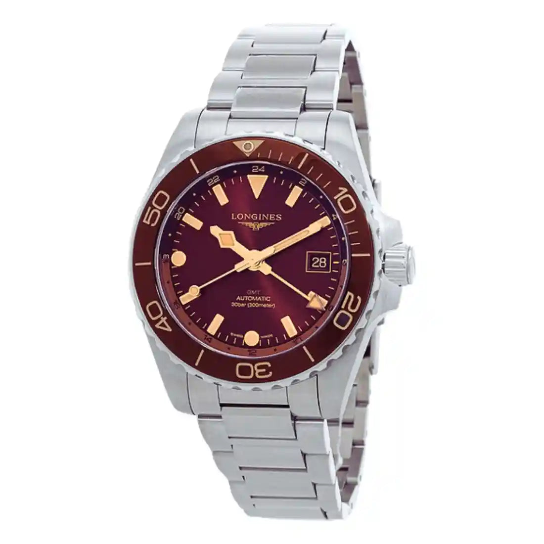 Longines HydroConquest GMT Automatic bruin 41 mm