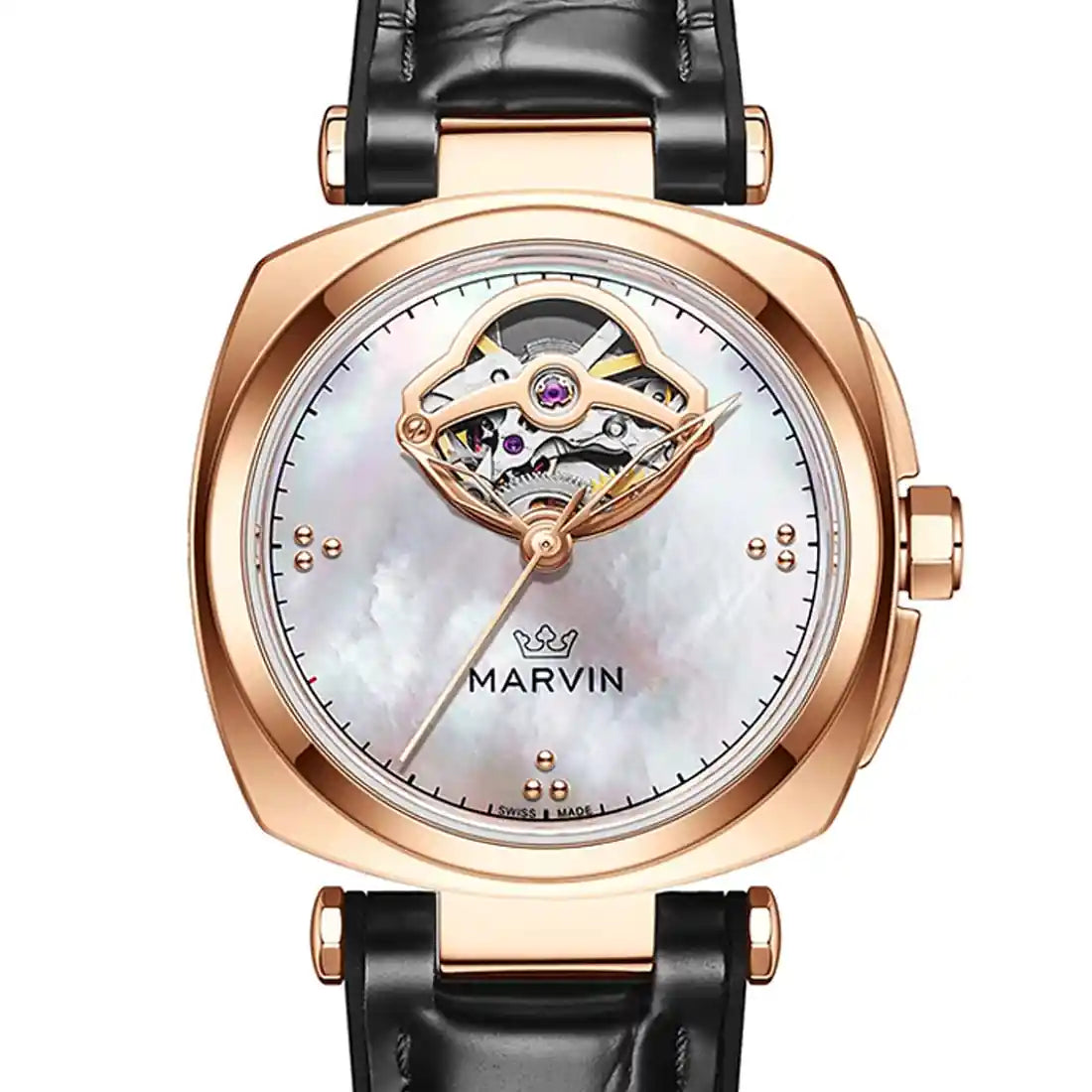 Montre Marvin Malton Coussin Automatique Mère De Perle