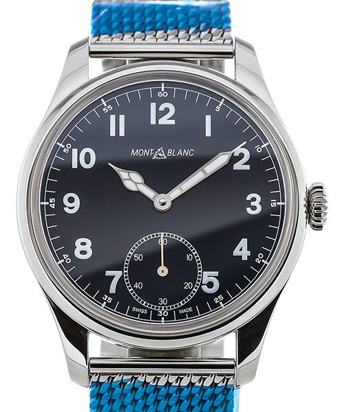 Montblanc 1858 met handopwinding, blauw, 47 mm