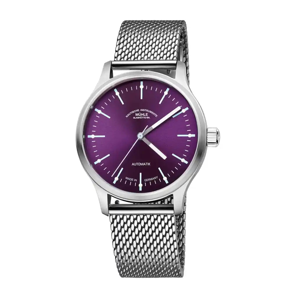 Mühle Glashütte Panova M1-40-78-1-MB-II Violet Dial Stainless Steel 40mm Watch