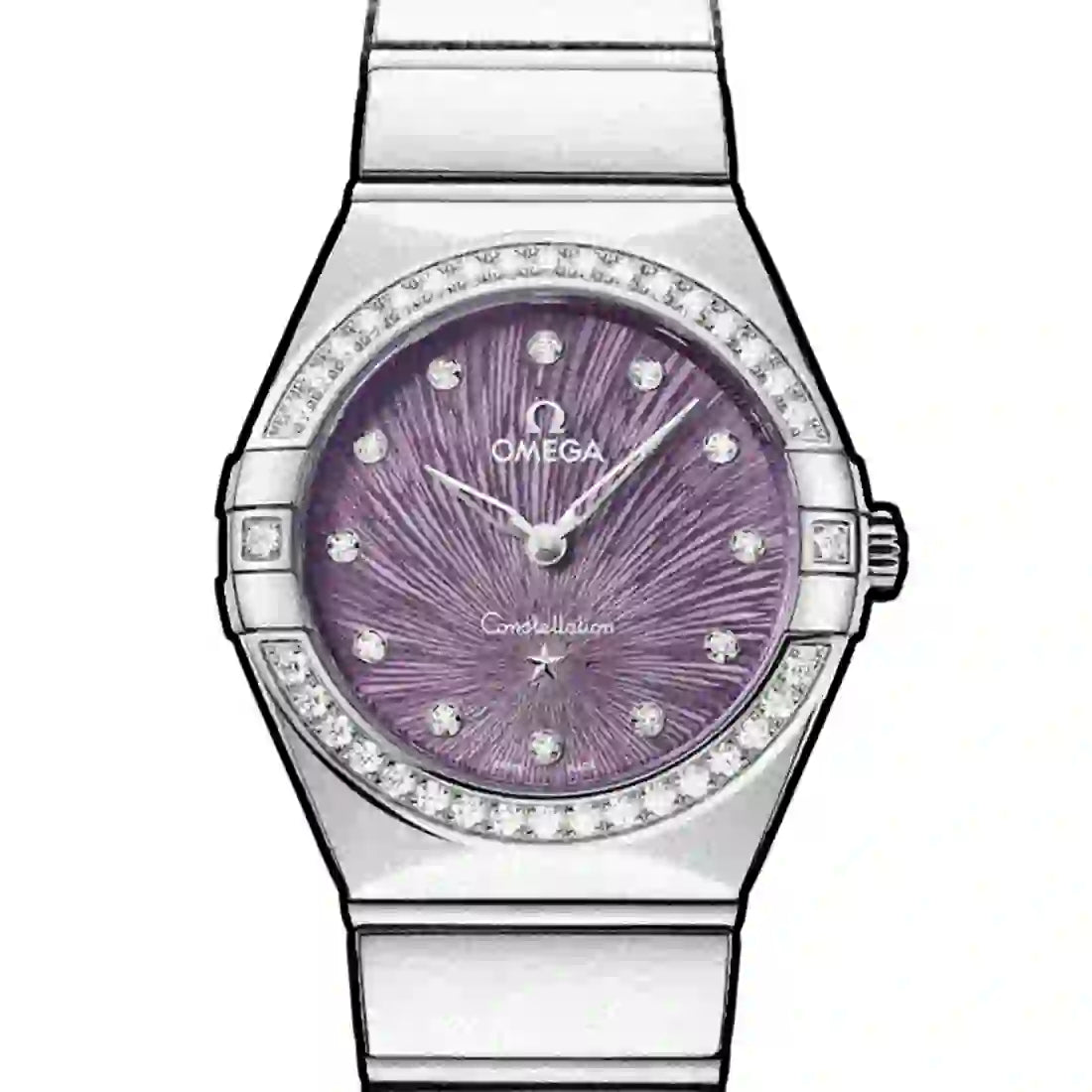 Omega Constellation Quartz Purple 28mm
