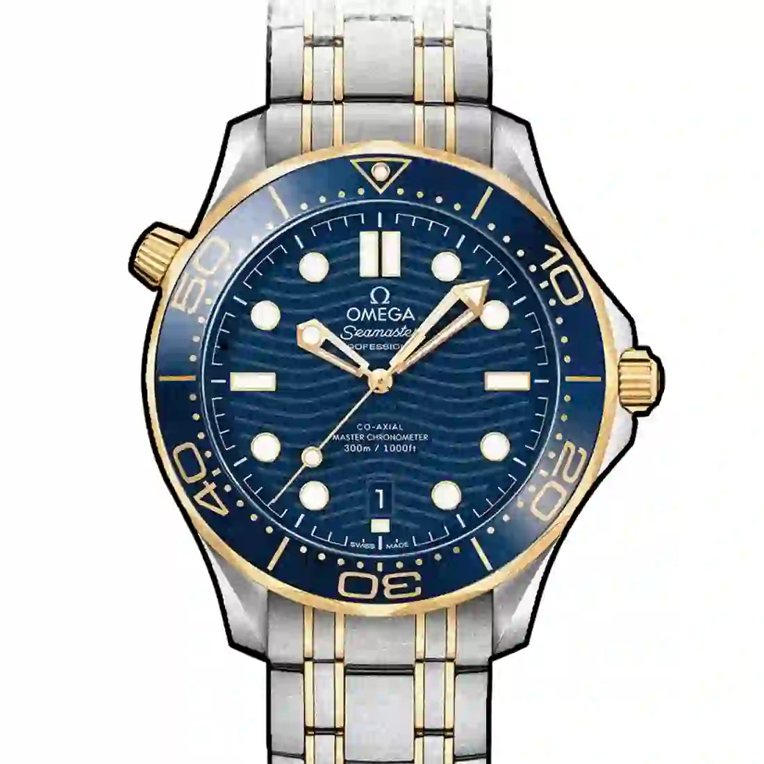 Omega Seamaster Diver 300 M Co-Axial Master Chronometer Automatic Blue 42mm