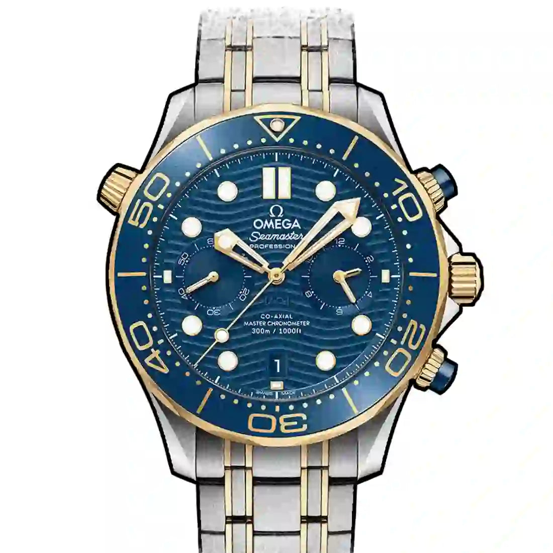 Omega Seamaster Diver 300M Co-Axial Master Chronometer Chronograph Automatic Blue 44mm