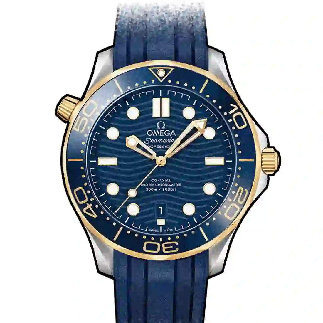 Omega Seamaster Diver 300 M Co-Axial Master Chronometer Automatic Blue 42mm