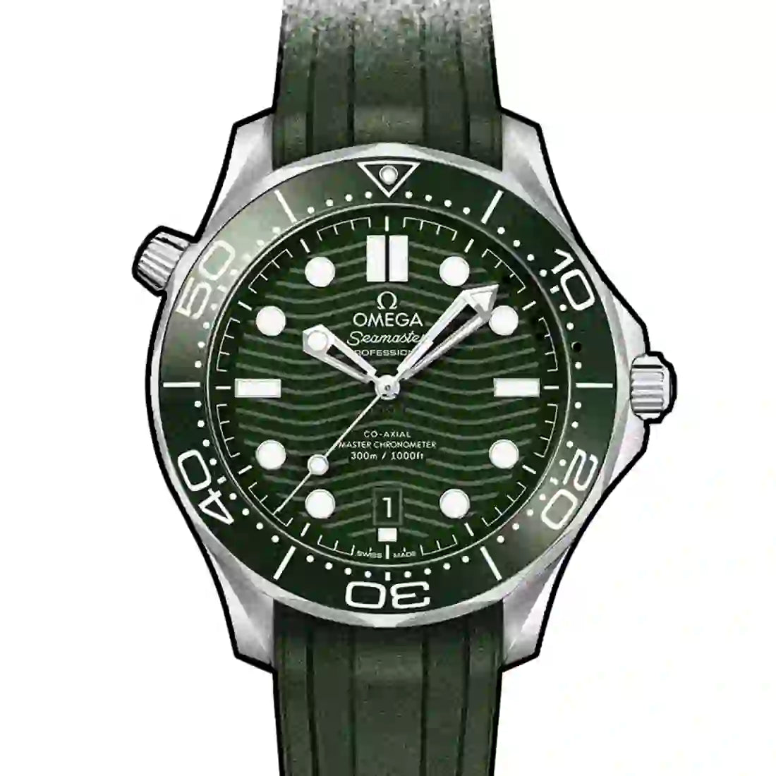 Omega Seamaster Diver 300 M Co-Axial Master Chronometer Automatic Green 42mm