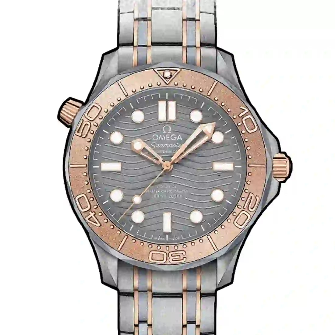 Omega Seamaster Diver 300 M Co-Axial Master Chronometer Automatic Grey 42mm