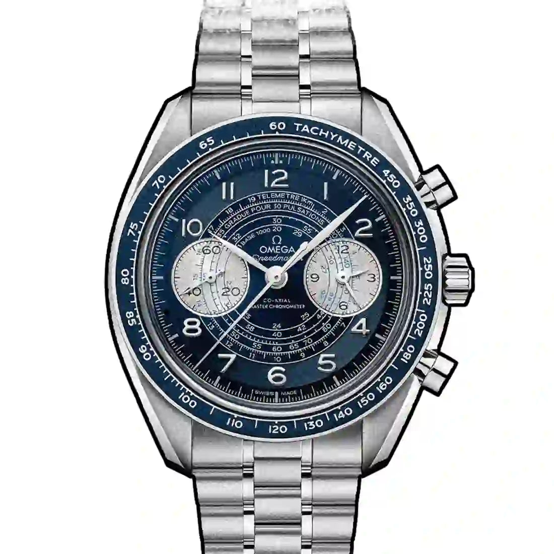 Omega Speedmaster Chronoscope Co-Axial Master Chronomètre Chronographe Remontage Manuel Bleu 43mm