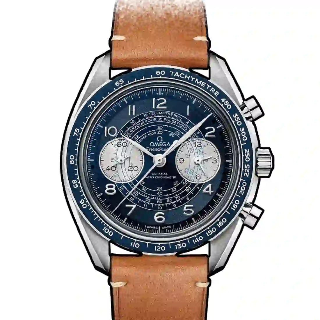 Omega Speedmaster Chronoscope Co-Axial Master Chronomètre Chronographe Remontage Manuel Bleu 43mm