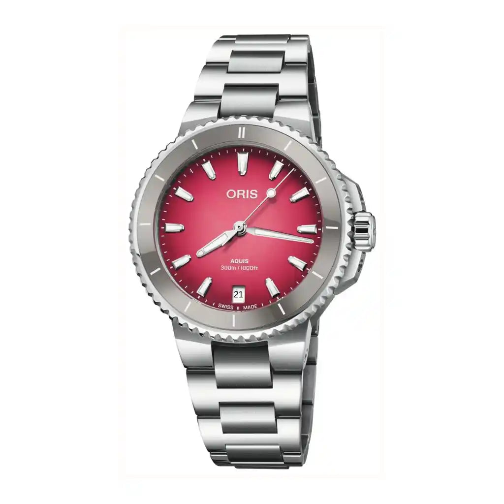 Oris Aquis 01 733 7792 4158-07 8 19 05P Pink Dial Stainless steel 36mm Watch