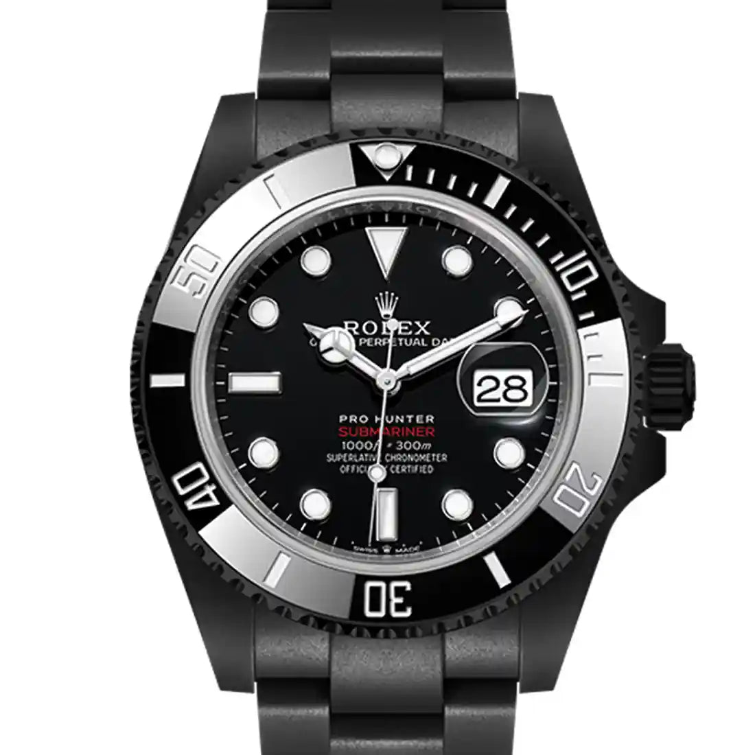 Pro Hunter Submariner Datum Automatik Schwarz