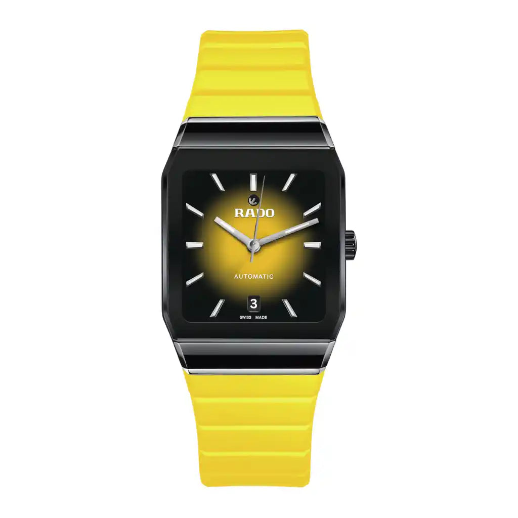 Rado Anatom R10201259 Uhr mit gelbem Zifferblatt, Keramik und Edelstahl, 32 mm