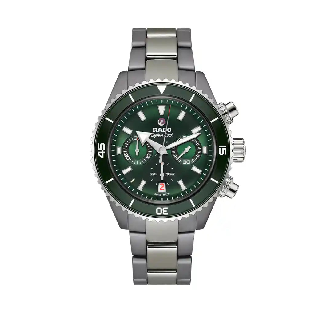 Rado Captain Cook R32189313 Uhr mit Grün , Keramik und Edelstahl, 43 mm