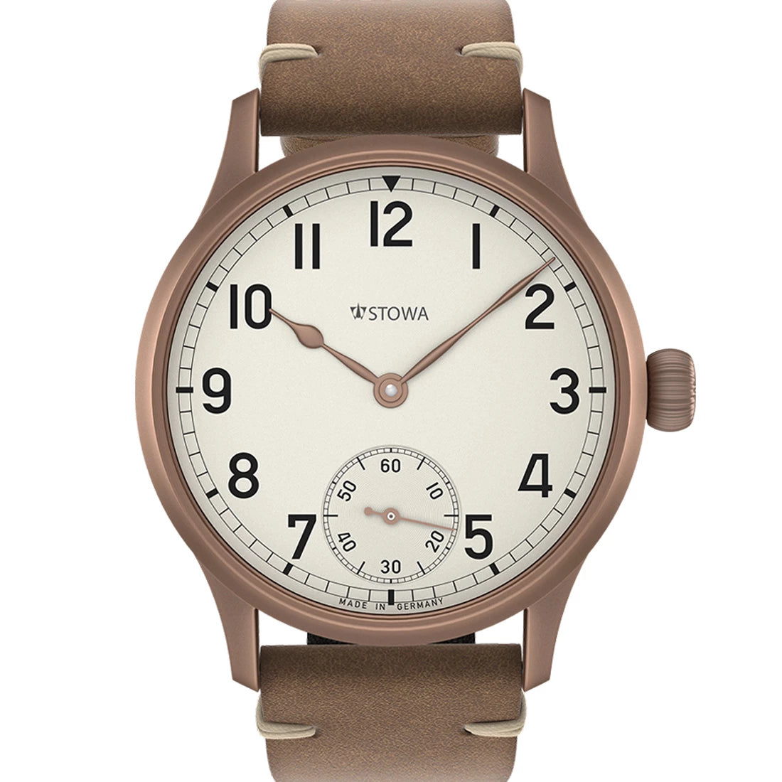 STOWA Marine Original Bronze Vintage arabic Remontage Manuel Argent 41mm