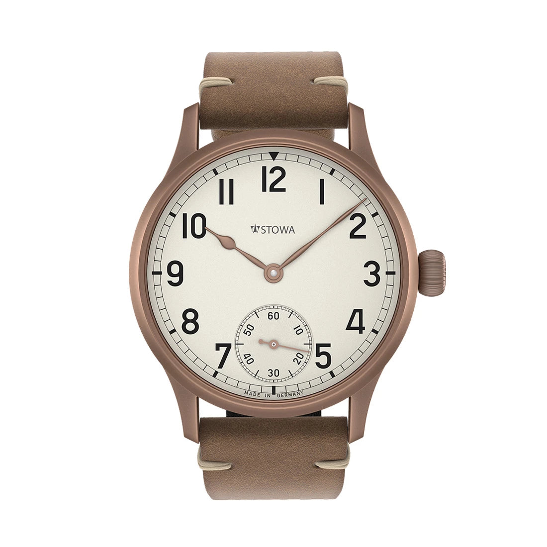 STOWA Marine Original Bronze Vintage arabic Remontage Manuel Argent 41mm