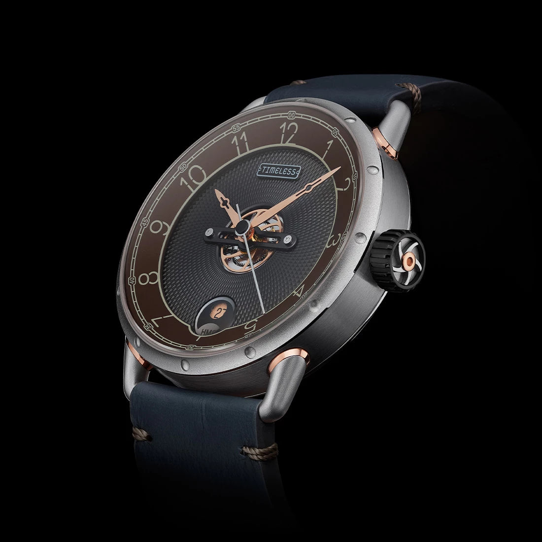 Tijdloos horloge HMS 003, automatisch, bruin, 41,5 mm