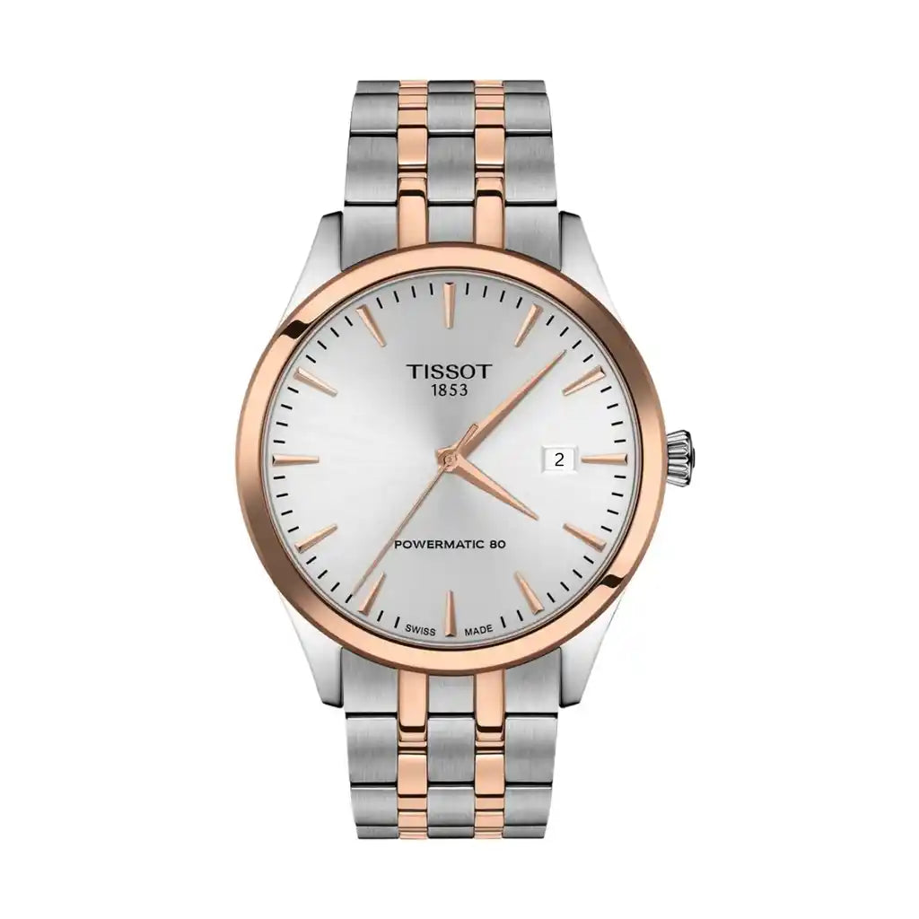 40mm Tissot Classic Dream T158.407.22.031.01, cadran argenté, acier inoxydable, Or rose, revêtement PVD, 40mm