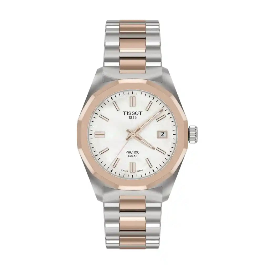 Tissot PRC T151.822.22.111.00 Uhr Perlmutt , Edelstahl, Roségold, PVD-beschichtet, 34 mm