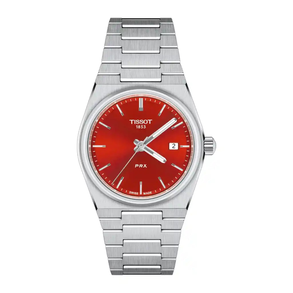 Tissot PRX T137.210.11.421.00 Uhr mit Rot , Edelstahl, 35 mm
