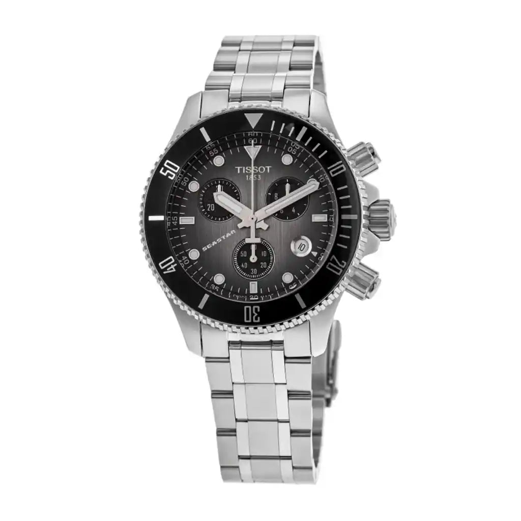 Tissot Seastar T120.217.11.061.00 Uhr mit Schwarz , Edelstahl, 38 mm