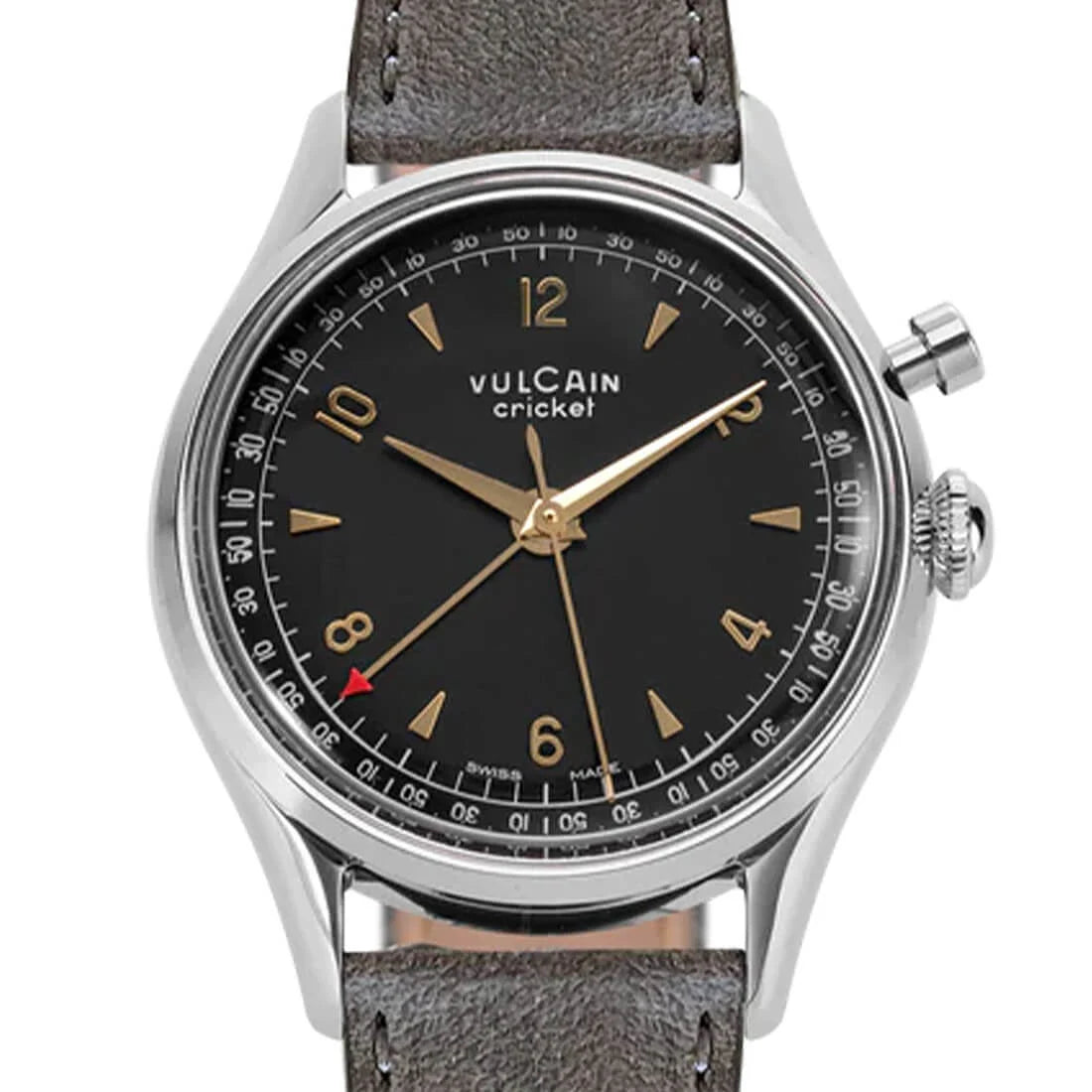Vulcain Cricket met handopwinding, zwart/goud, 39 mm