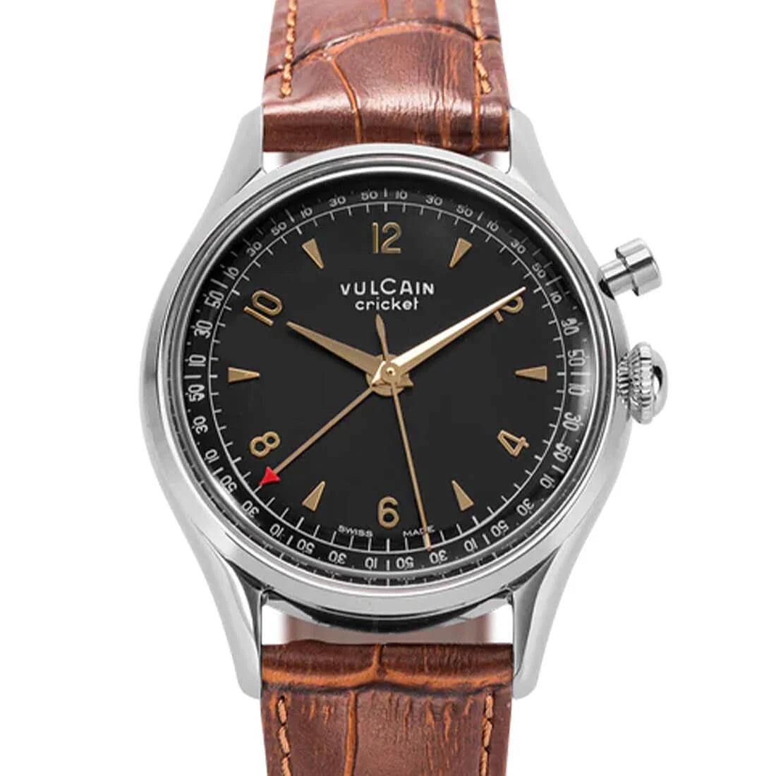 Vulcain Cricket met handopwinding, zwart/goud, 39 mm