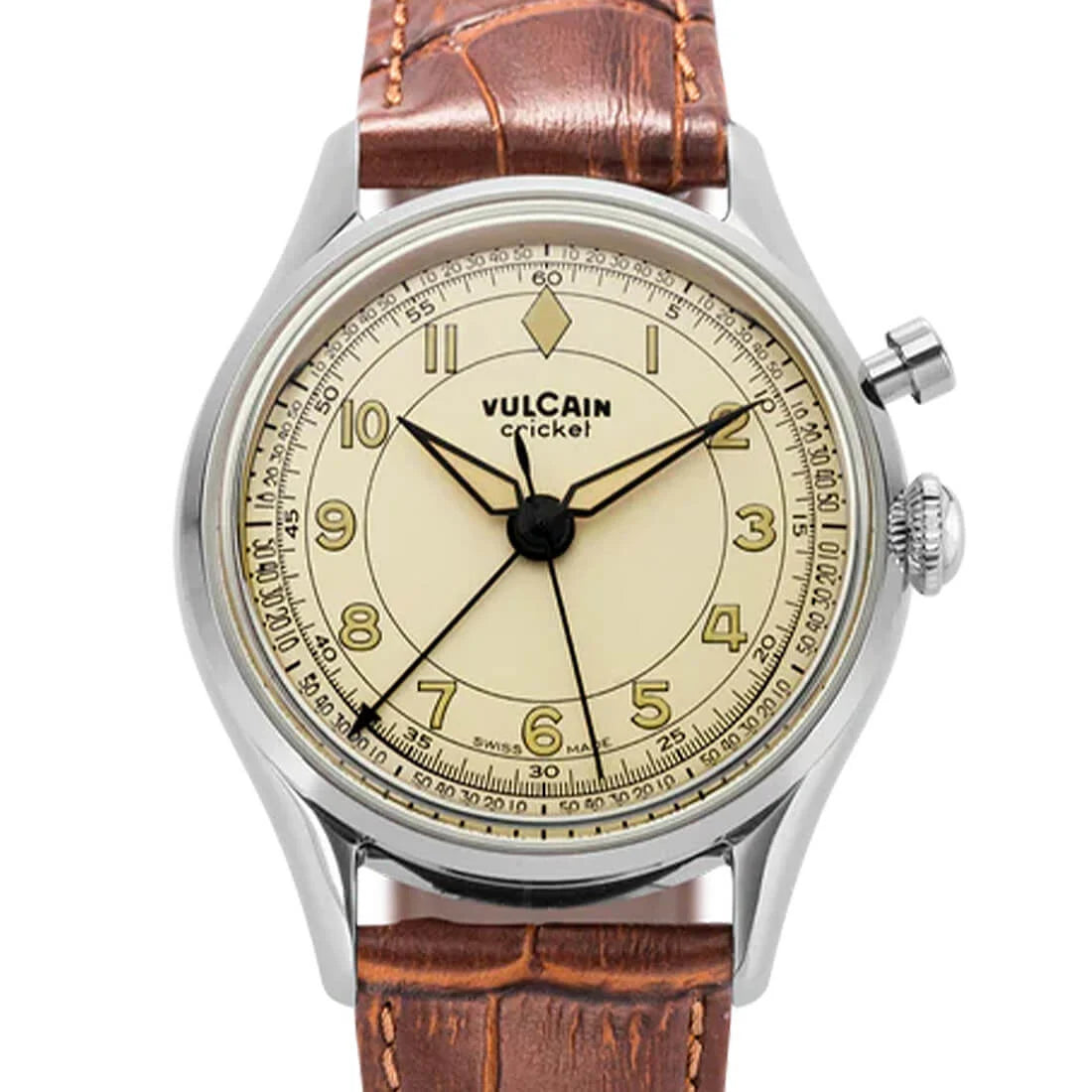 Vulcain Cricket met handopwinding, eierschaalkleur, 39 mm