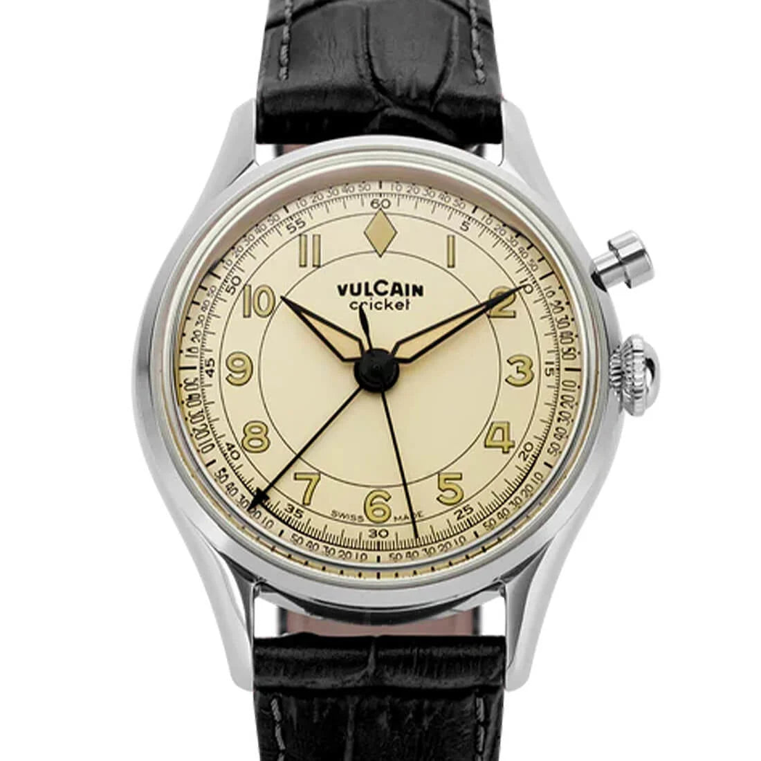 Vulcain Cricket met handopwinding, eierschaalkleur, 39 mm