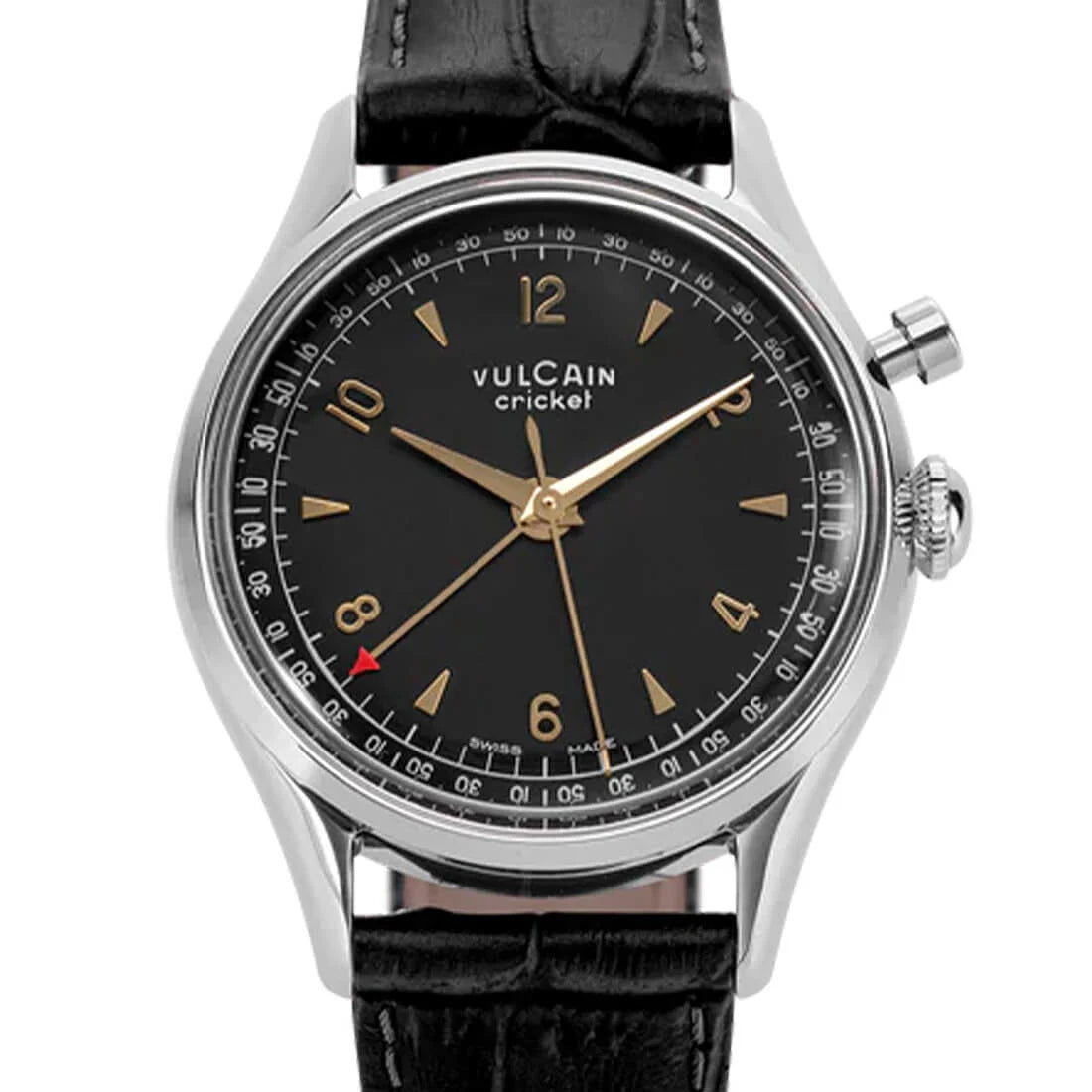 Vulcain Cricket met handopwinding, zwart/goud, 36 mm